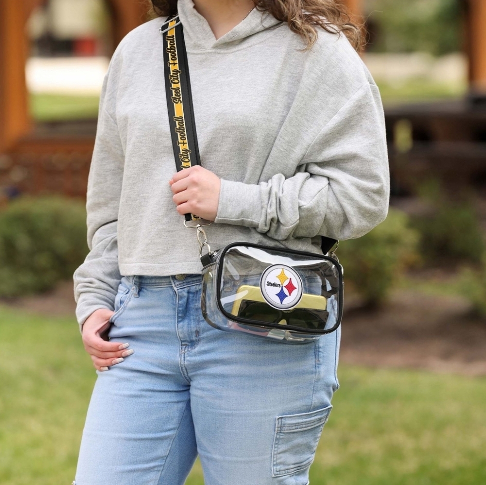 Steelers Stadium Bag Clear Crossbody Purse Pittsburgh NFL NEW
